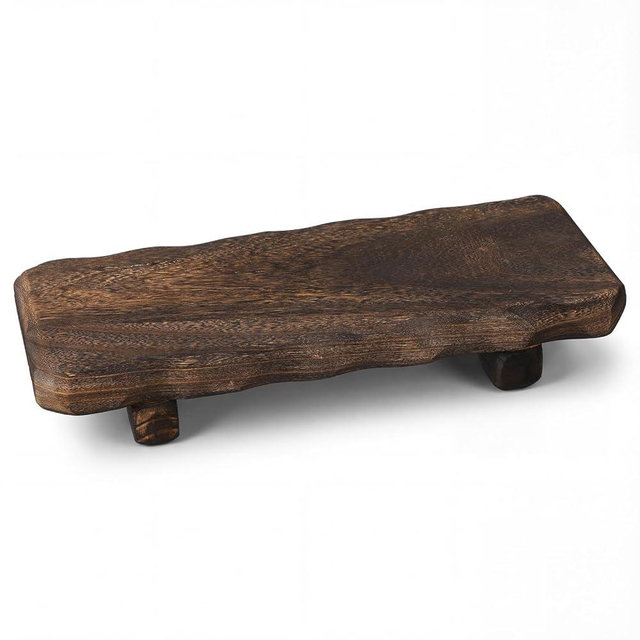 Briwooody 22 x 9 Inch Large Decorative Found Wood Board Farmhouse Wood Riser Pedestal Stand for Kitchen Bathroom Counter, Rustic Wooden Board for Plant, Jewelry, Vanity, Candle