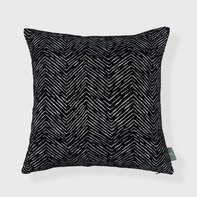 18"x18" Werner Chenille Woven Square Throw Pillow Black - freshmint