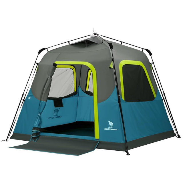 CAMEL CROWN Instant Tents for Camping 4-6 Person Tent Waterproof Easy Setup Sets Up in 60 Seconds Backpacking Tents with Carry Bag for Outdoor Hiking