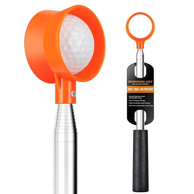 BIRDIEBLAST Golf Ball Retriever Telescopic for Water, 9Ft/12Ft/9.01Ft Stainless Steel Golf Ball Retriever, Professional Golf Ball Retriever