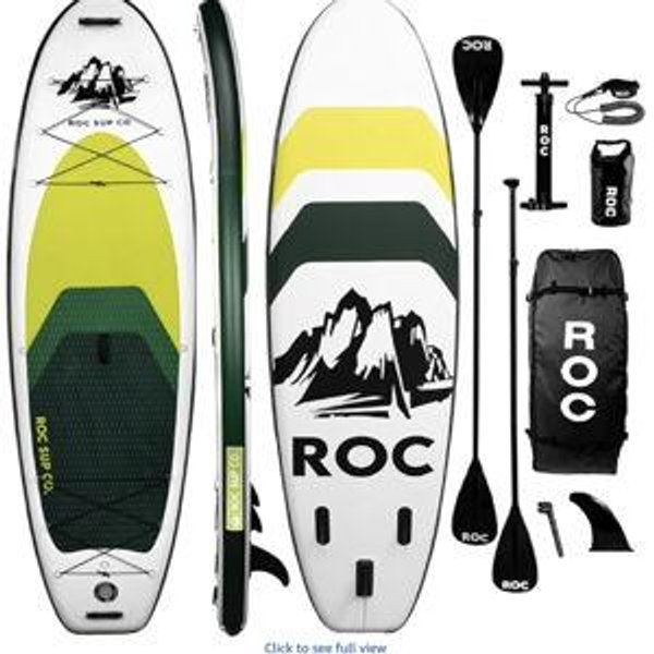 Roc Inflatable Stand Up Paddle Boards with Premium SUP Paddle Board Accessories, Wide Stable Design, Non-Slip Comfort Deck for Youth & Adults
