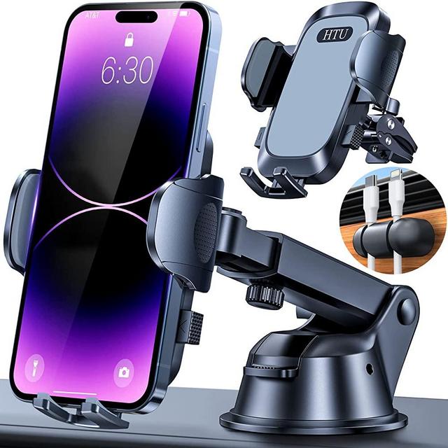 HTU Phone Mount for Car [2023 Upgraded Military-Grade Super Suction] Universal Car Phone Holder Mount for Car Dashboard Windshield Vent Car Mount for iPhone 14 Pro Max Plus Samsung All Phones & Cars