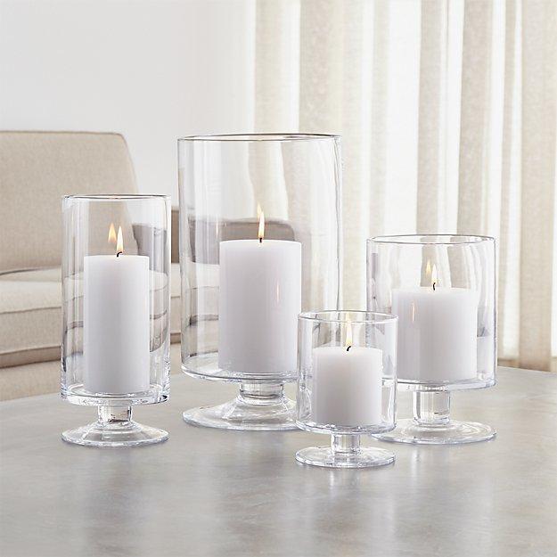 London Glass Hurricane Candle Holders