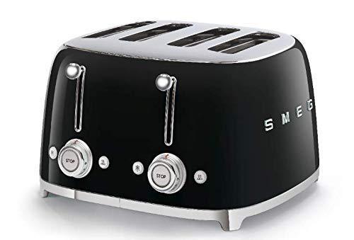 Smeg 4 Slot Toaster Black TSF03 BLUS