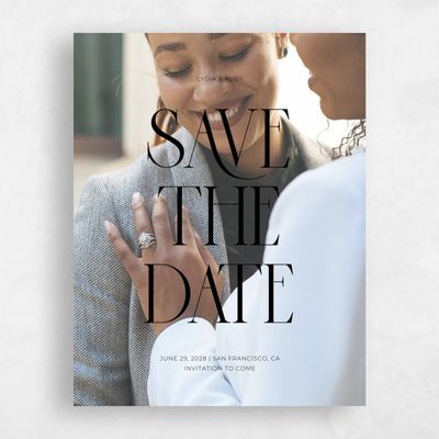 Black Wedding Save the Date - Amberley Photo
