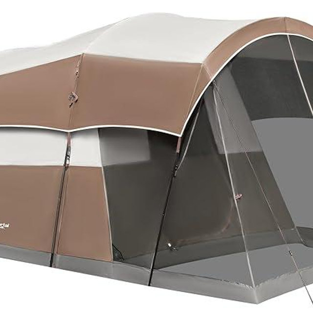 PORTAL 6/8 Person Family Camping Tent with Screen Room, Water Resistant Big Tunnel Tent with Rainfly, Large Family Tent for Outdoor Camping, Party