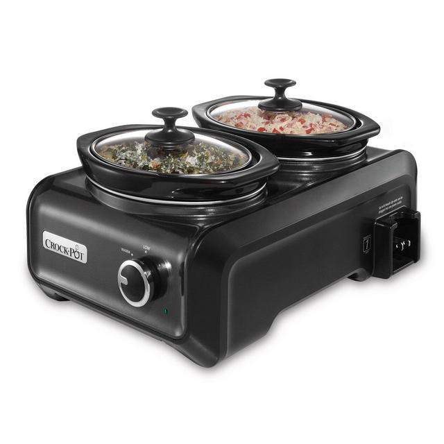 Crock-Pot® Hook Up® Connectable Entertaining System, Two 1-Quart, Metallic Charcoal