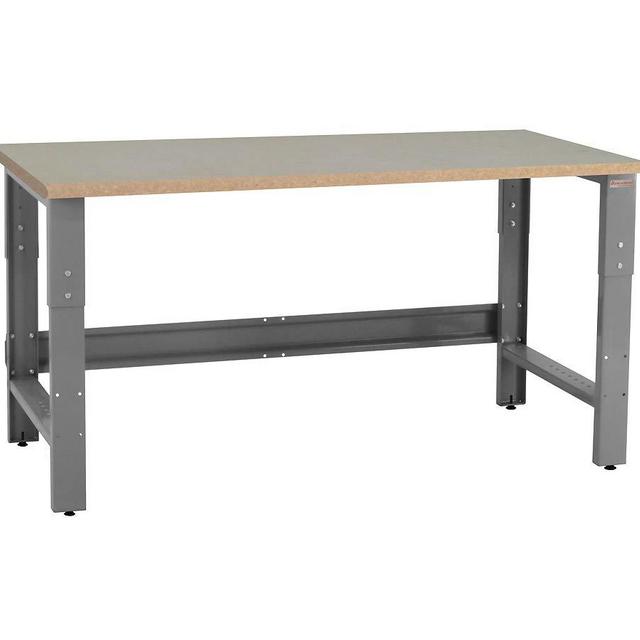 Table & Workbench: 1" Thick Particle Board Top, Height Adjustable Bench - 24" D x 48" L x 30" - 36" H - by BenchPro