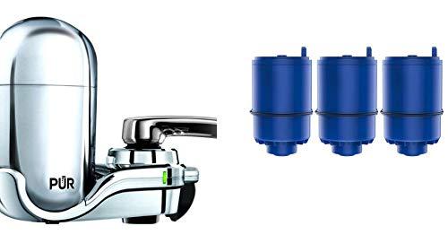 PUR Advanced Faucet Water Filter with LED Filter Status Indicator, Chrome