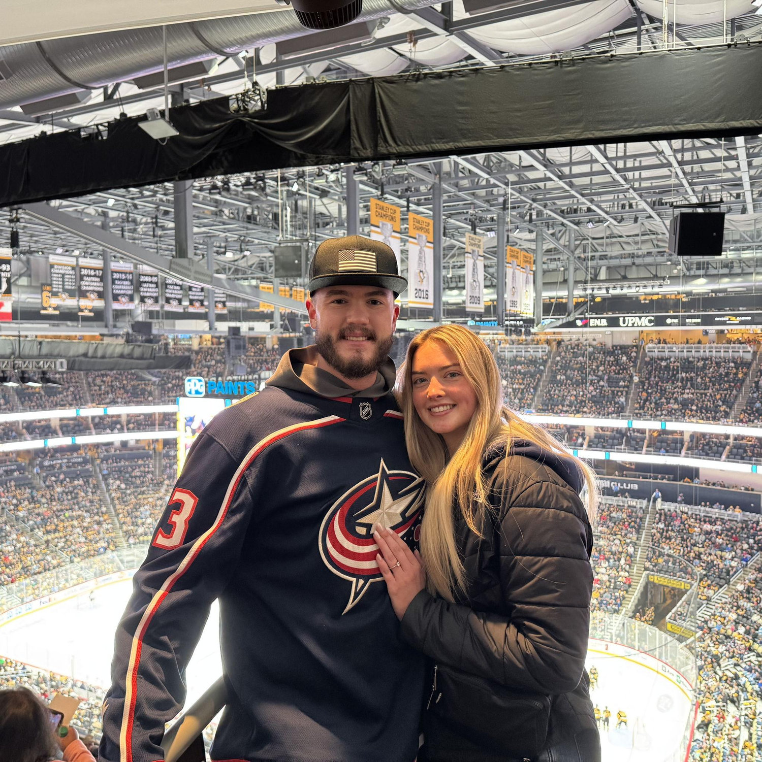 Trip to Pittsburg, PA for a CBJ vs Penguins game! March 2025! Thanks to "Uncle" Todd Tackage for the great seats!