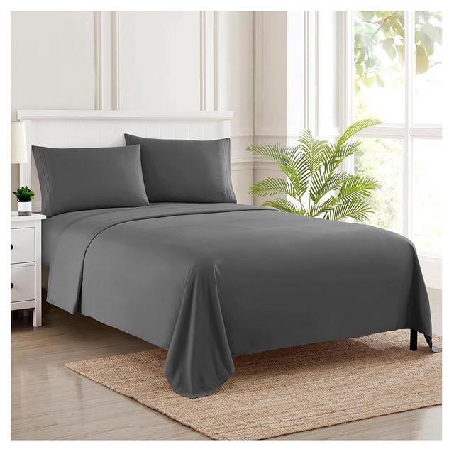 California King Sheet Sets - Breathable Luxury Sheets with Full Elastic & Secure Corner Straps Built In - 1800 Supreme Collection Cal King Deep Pocket Bedding Set, Sheet Set, California King, Gray