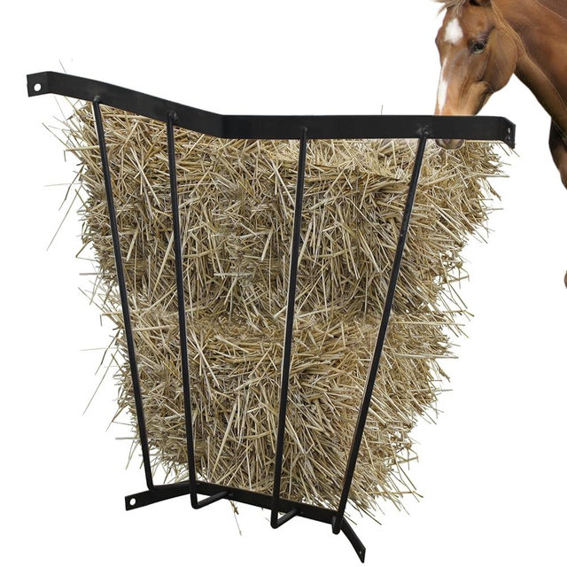 FORJAMINT Hay Feeder Blanket Holder,23.3 x 13.2 x 21.7In Corner Wall Hay Rack,Metal Hay Feeder for Horses,Goats,Sheep Farm Indoor and Outdoor Use