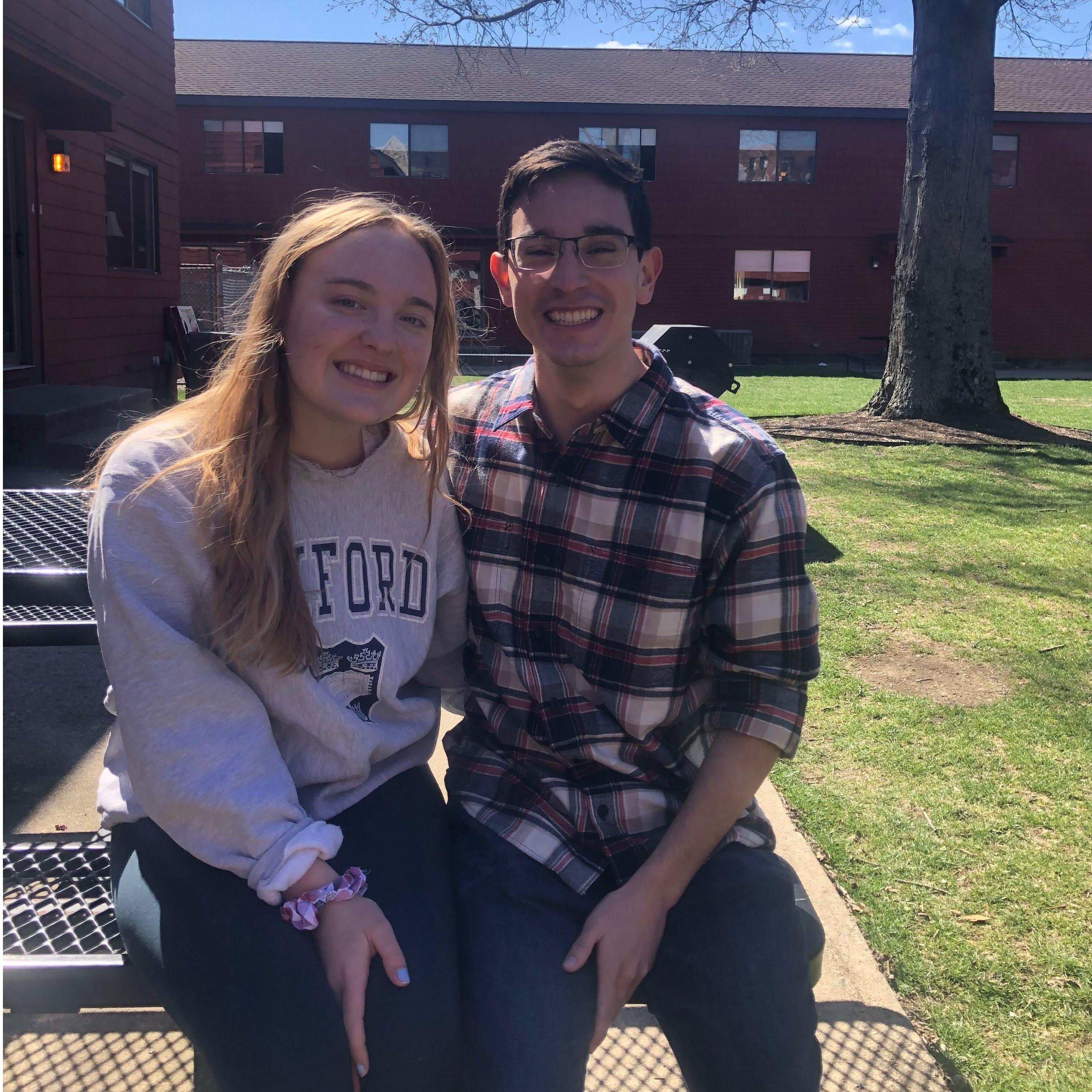 Our first public picture together that we asked our moms not to share. Did they listen? No!