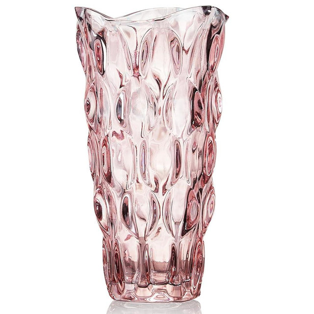 CEMABT Glass Vases for Flowers, Unbreakable 3.4 lb Morden Vases for Tables Centerpieces, Vintage and Clear Rose Large Vases Christmas Thanksgiving Gifts, Pink