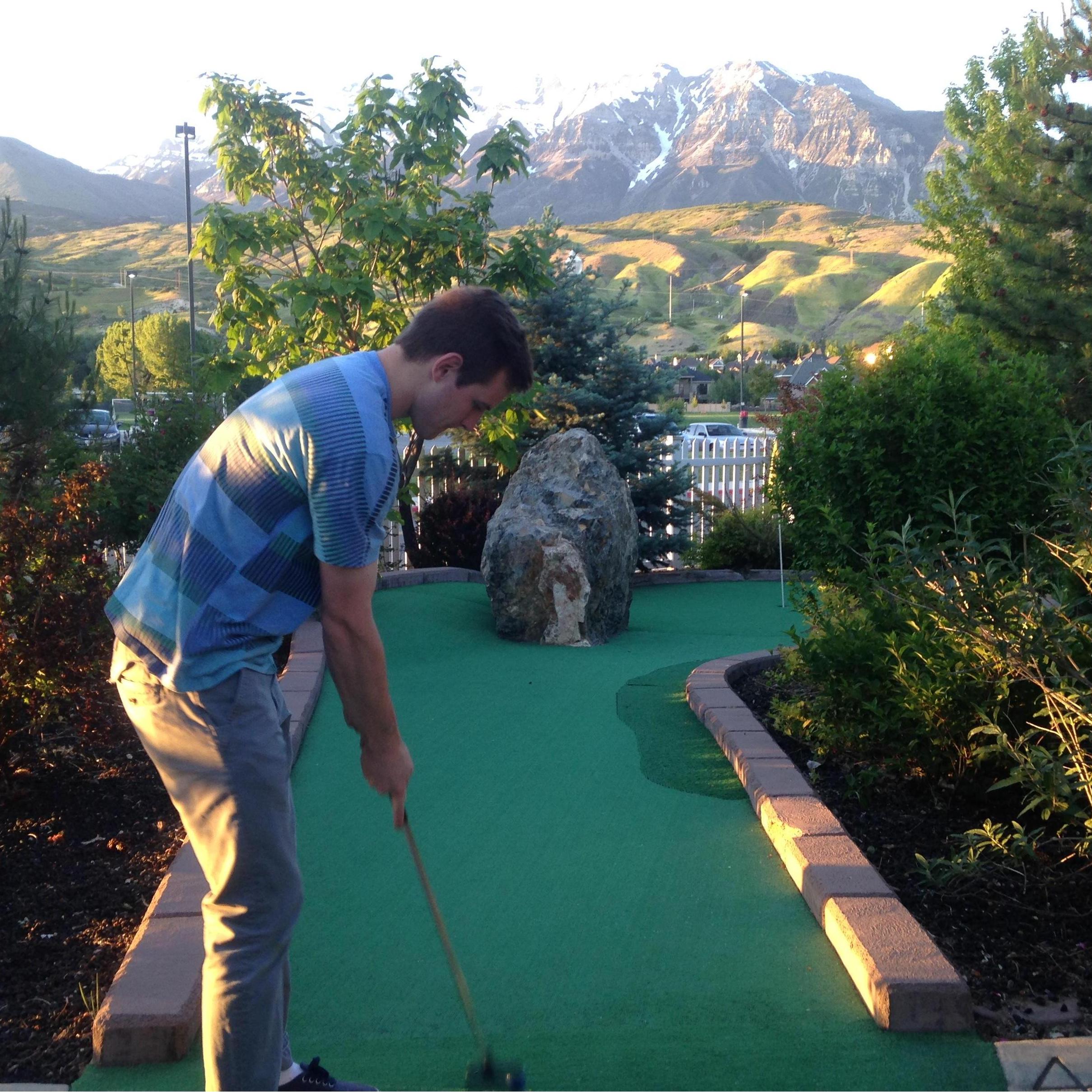 my first time ever minigolfing, and one of our first real dates!