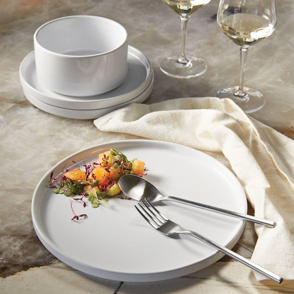 12pc Stoneware Dinnerware Set White