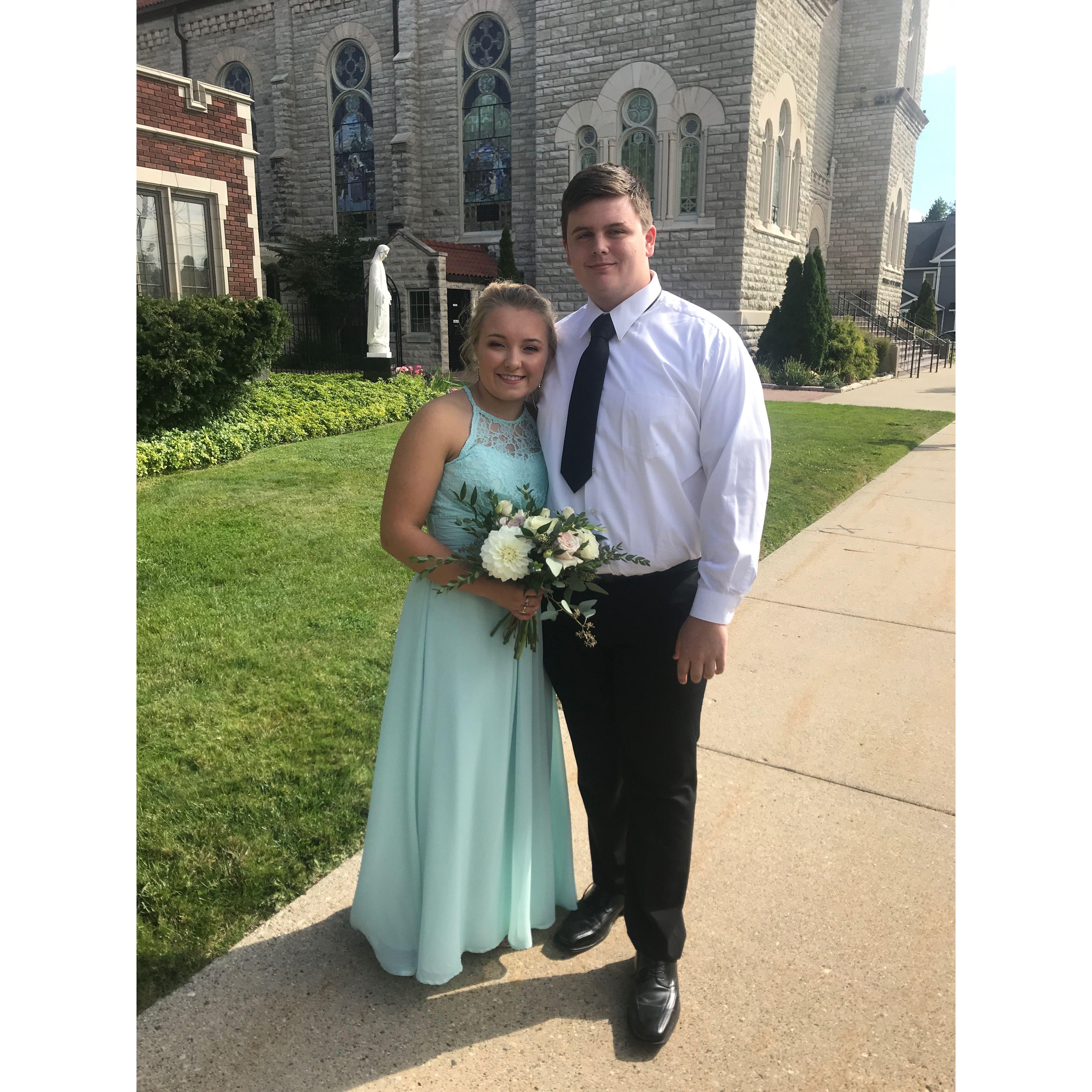 The bride and grooms anniversary photo from 2019! This was also taken at Katie and Kyle's wedding!