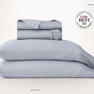 Percale Hemmed Sheet Set - Hydrangea- King w/ King Cases