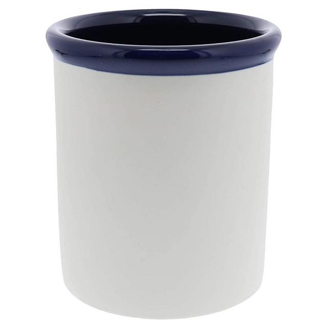 BIA Cordon Bleu Quatro 2-Quart Utensil Crock, Sand/Cobalt