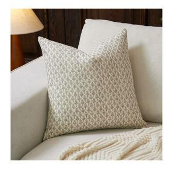 24x24 Taupe Color Floral Pillow Covers Pillow Cover Block Print Couch Pillows for Living Room Decorative Neutral Accent Throw Pillow Covers, 1PC, Light Taupe