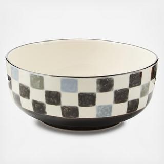 Check Stoneware Serving Bowl
