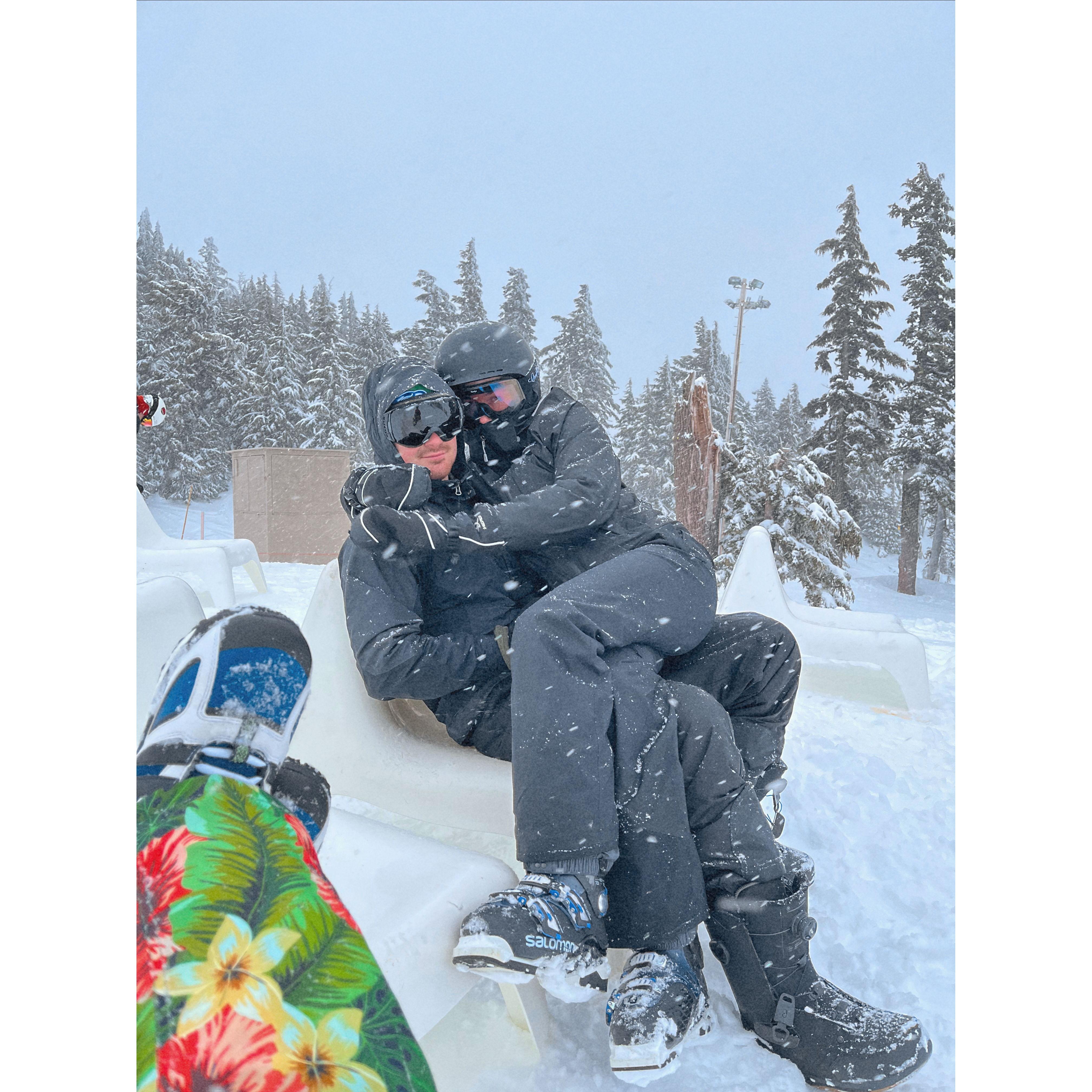 Skiing/Snowboarding in meadows 