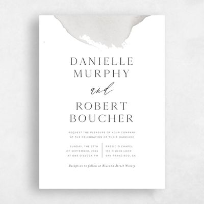 Pewter Gray, Grey Wedding Invitation - Cello Portrait