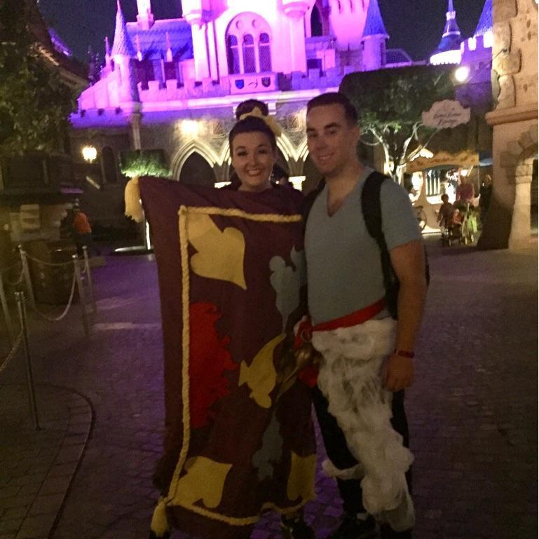 Mickey's Halloween Party in Disneyland as Genie and the Magic Carpet from "Aladdin" [2016]