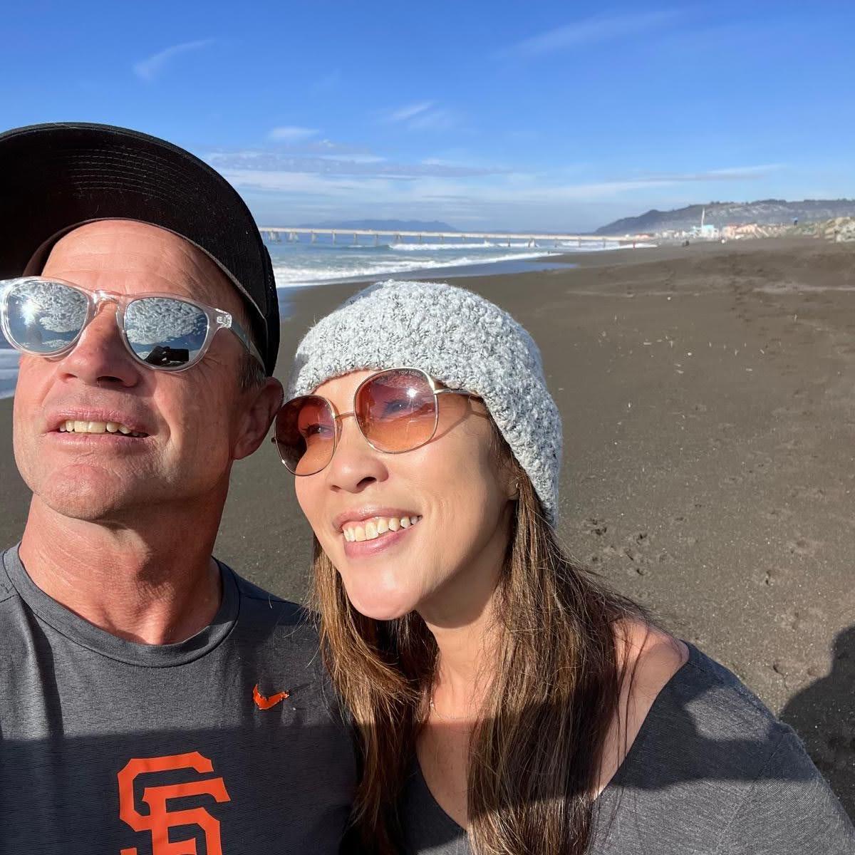 A quiet moment at our local beach, where we often walk and talk.