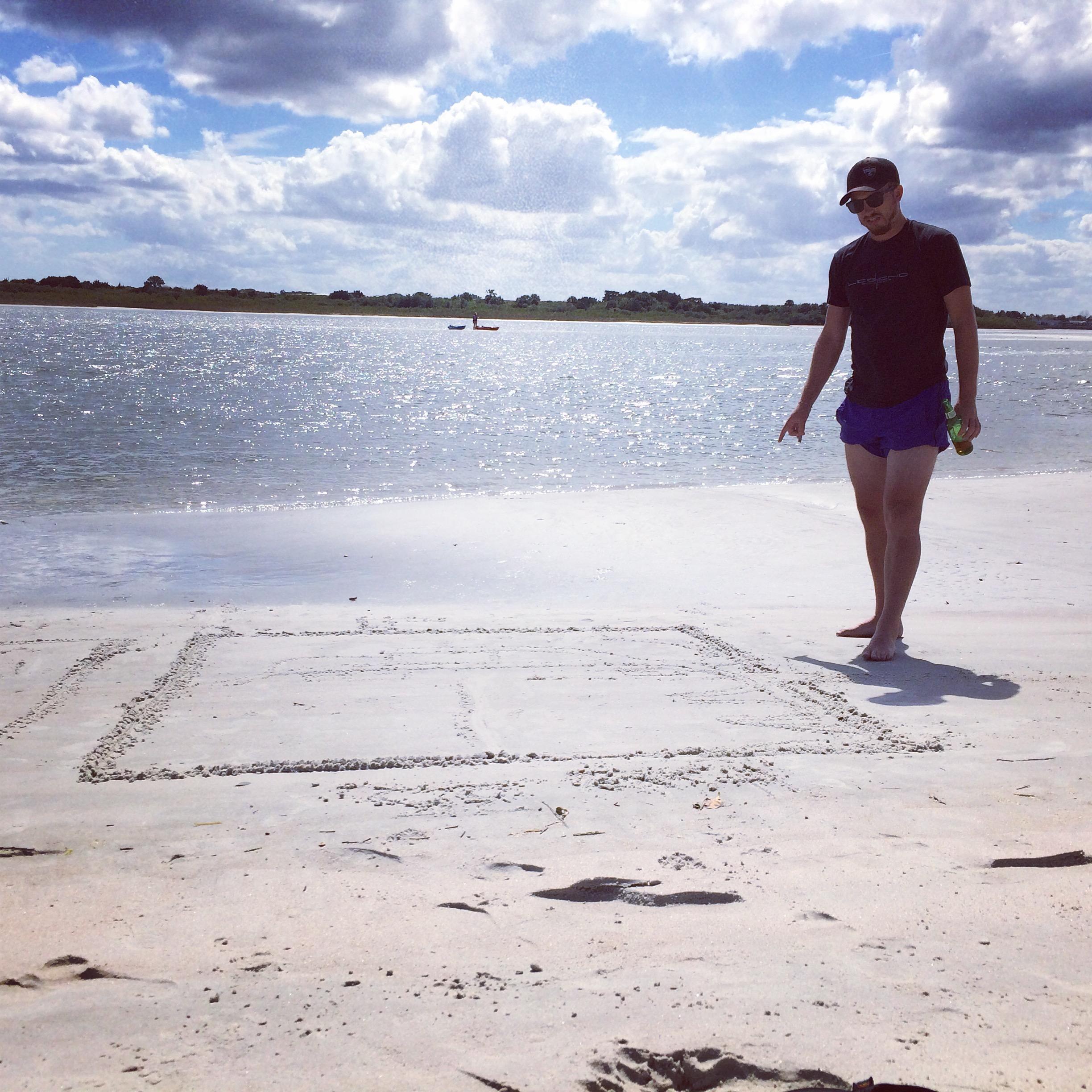 Outlining our future home on the beaches of Florida during our “mini-retirement” road trip!