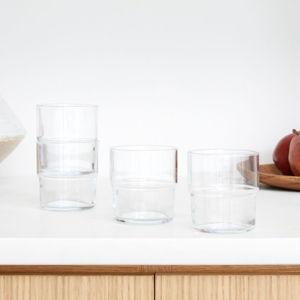 Essential Stacking Drinking Glass Collection- SHORT