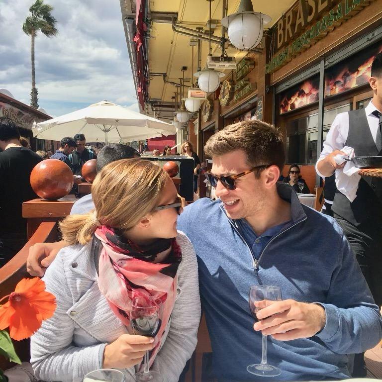 Sipping vino in Barcelona.