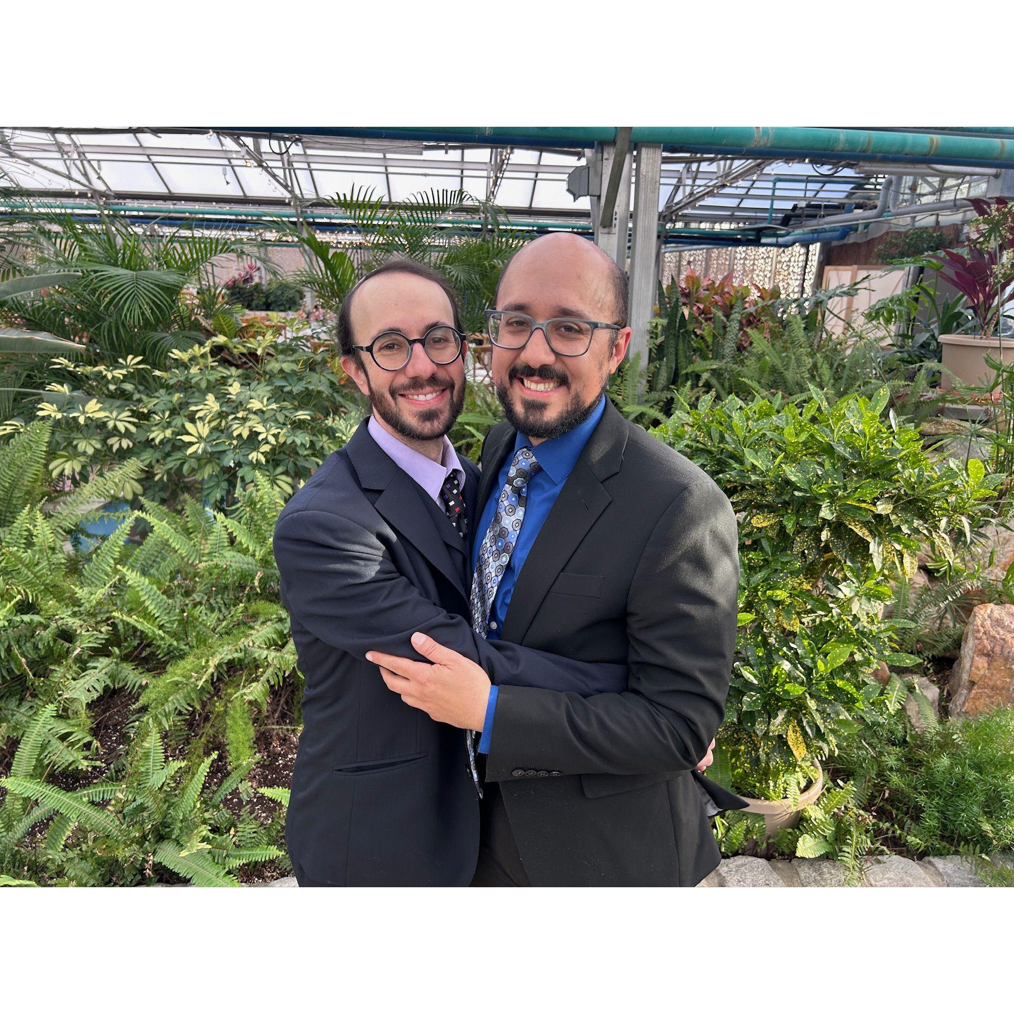 Here we are at the wedding of our dear friend Ariel Warmflash, who first introduced us over text in 2018. Thank you for introducing us, Ari! We love you!