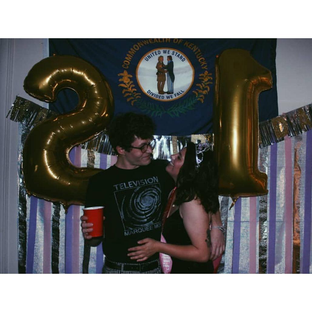April 2019, Maddie's 21st birthday party. Ed and her best friend, Peyton, threw her party at her on-campus apartment.