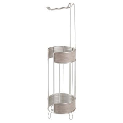 RealWood Free Standing Toilet Paper Holder Satin/Gray Wood Finish - InterDesign
