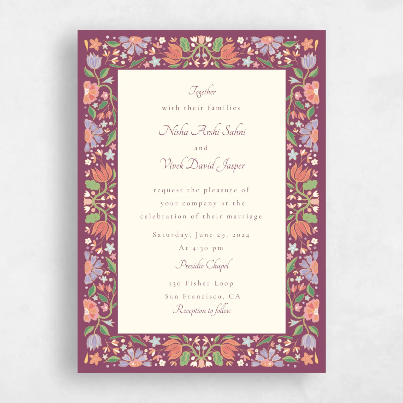 Invitation - Suraya Portrait preview