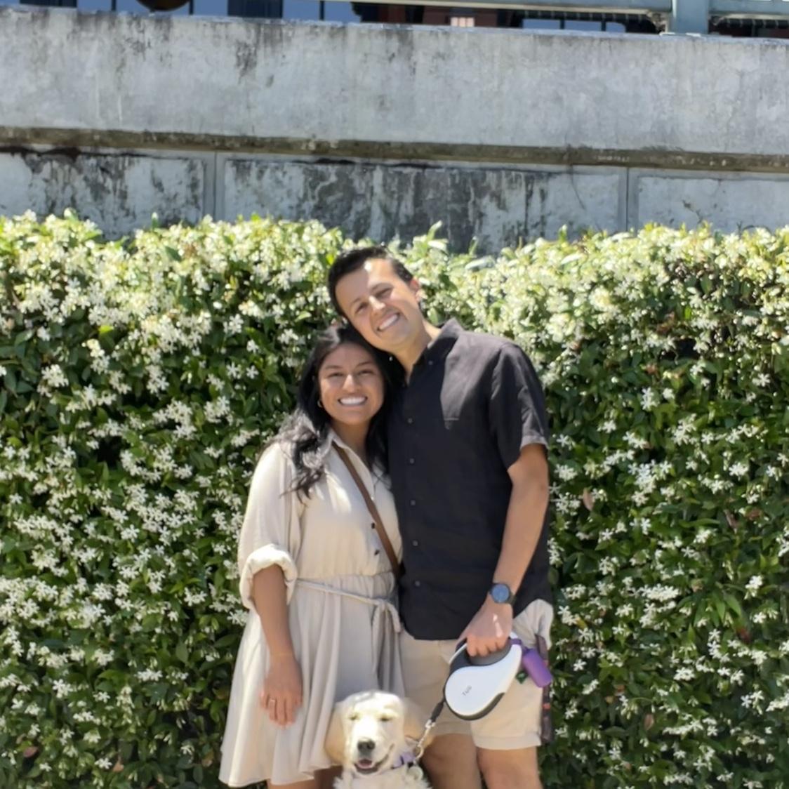 Our first time in Napa (Ellie had just received tons of treats and a wine bottle squeaky toy from Trefethen so she's loving life)