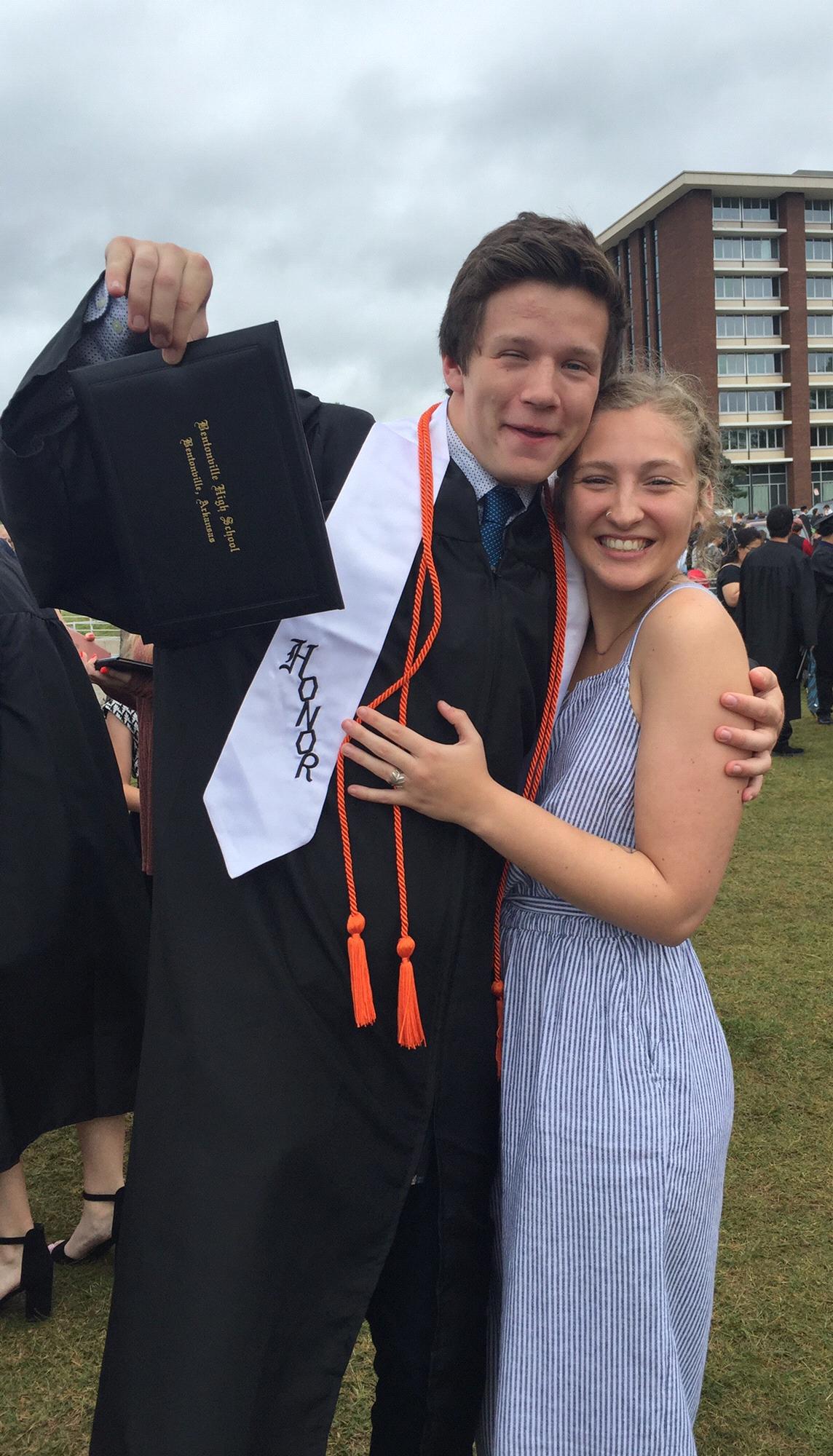 Will’s high school graduation, 2017. (Our first time seeing each other after Maddie moved back from Spain!)