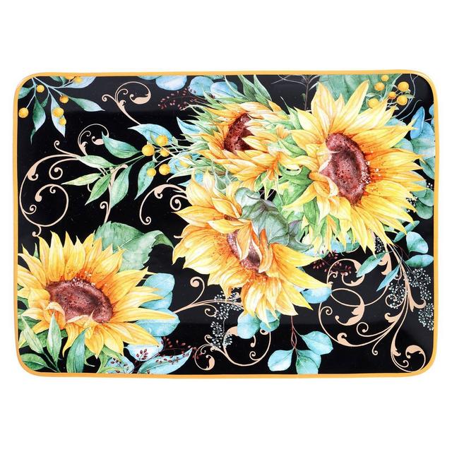 16" x 12" Earthenware Sunflower Fields Serving Platter - Certified International