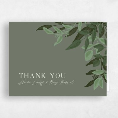 Green Rustic Wedding Thank You - Summerlin Corner