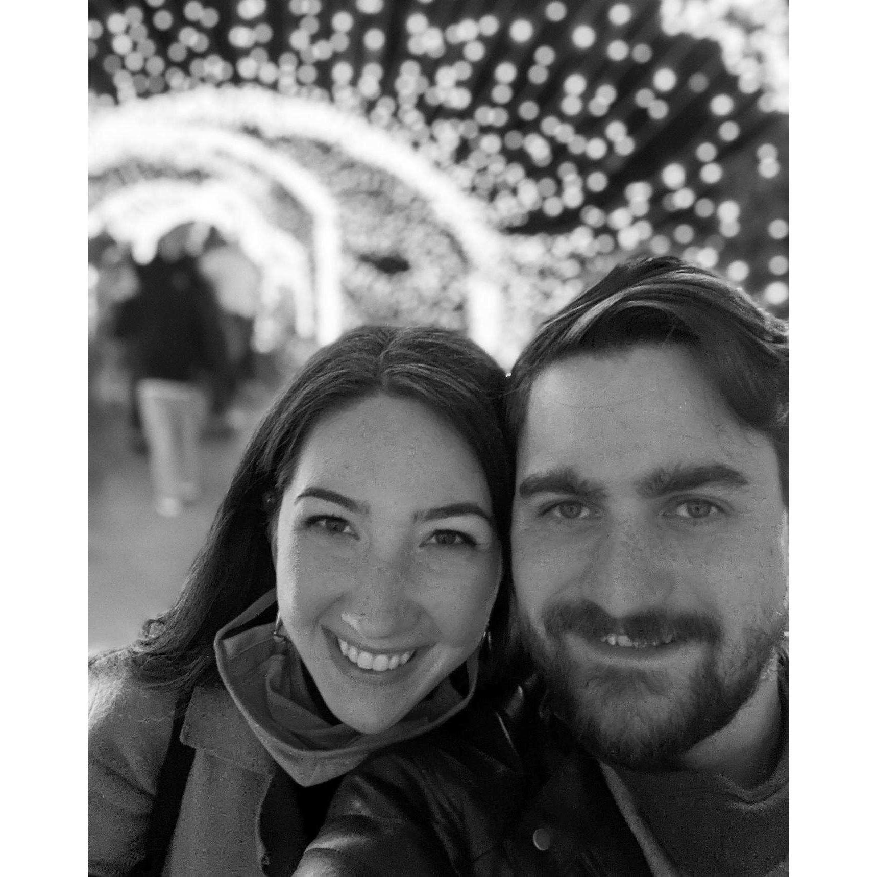 Seeing the lights at the botanical gardens.