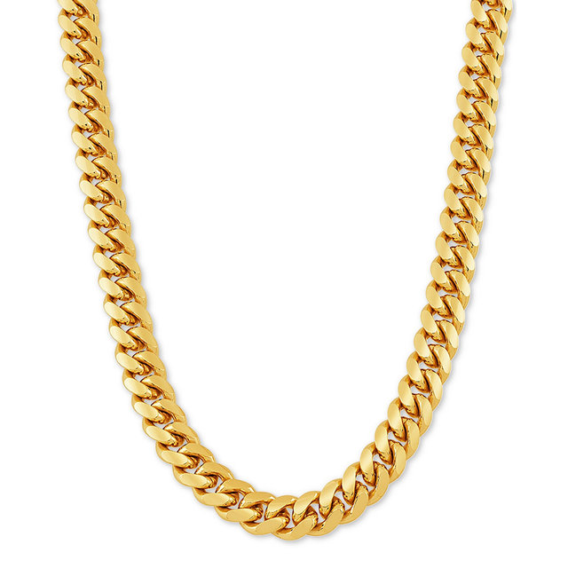 Cuban Link 26" Chain Necklace in 18k Gold-Plated Sterling Silver or Sterling Silver