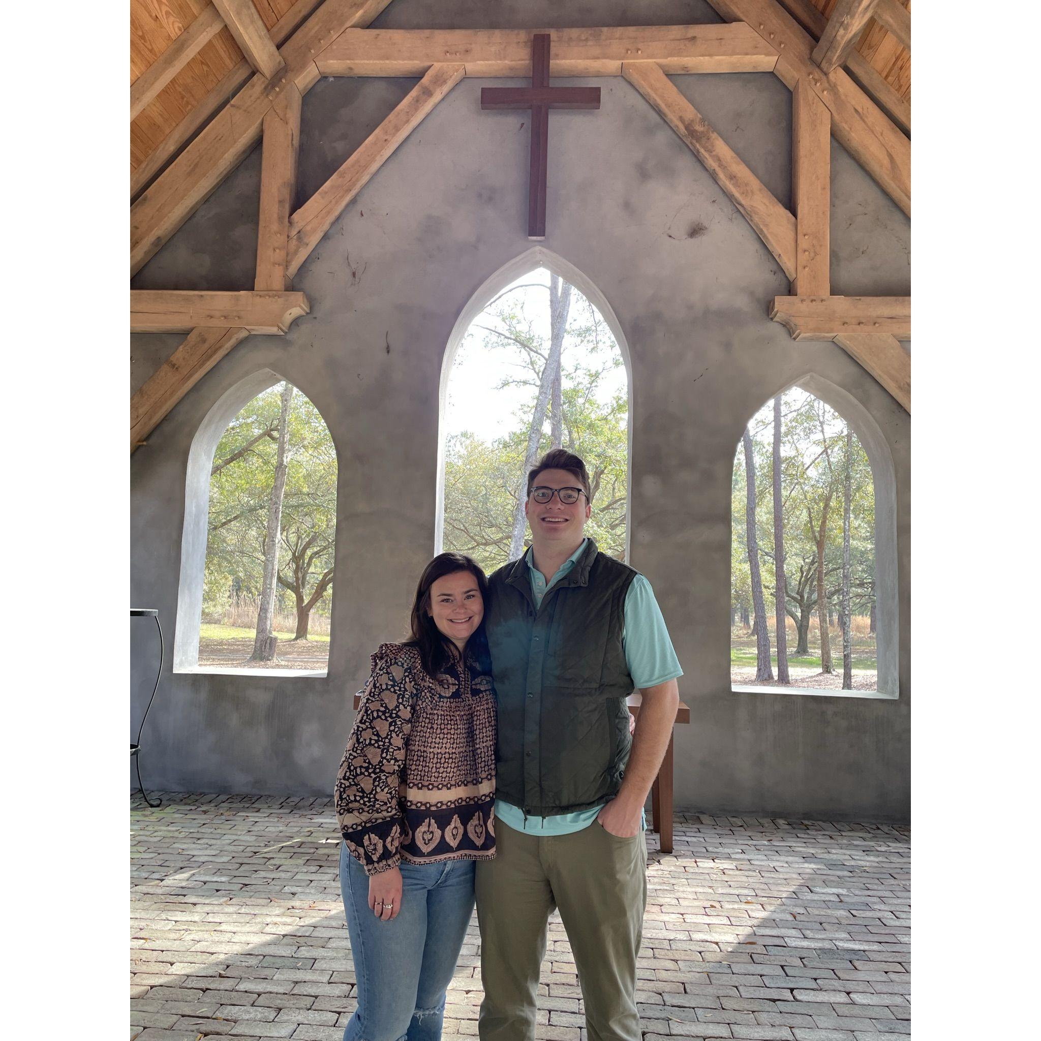 The chapel that Blanche's grandparents built and dedicated to her Aunt Leigh. We are so excited to say "I Do" here in March of 2024.