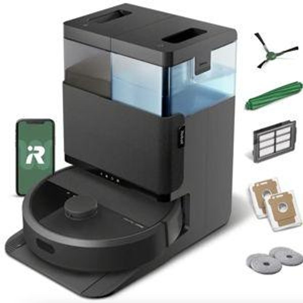iRobot - Roomba 405 (G185) Combo Vacuum & Mop + AutoWash Dock - Dual Spinning Mop Pads, Self Empties, Intense Suction, Pad Lift - Black