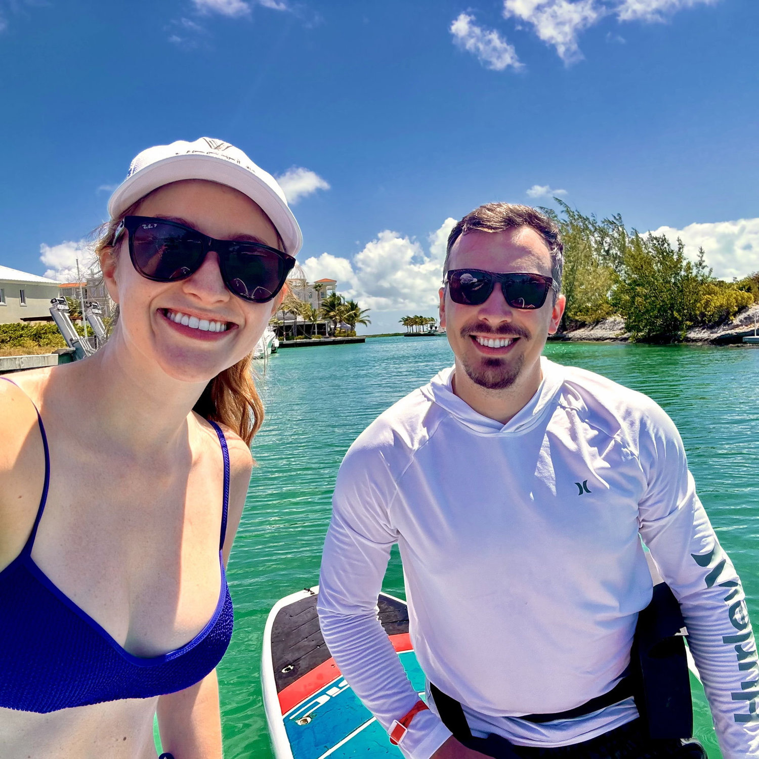 We both love paddle boarding
