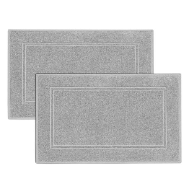 Tens Towels Pack of 2 Bath Mats 100% Cotton, 20 x 32 Inches, Super Absorbent, Hotel Quality Premium Floor Towels, Luxurious, Soft & Quick Dry, Not a Bathroom Rug, Cool Grey