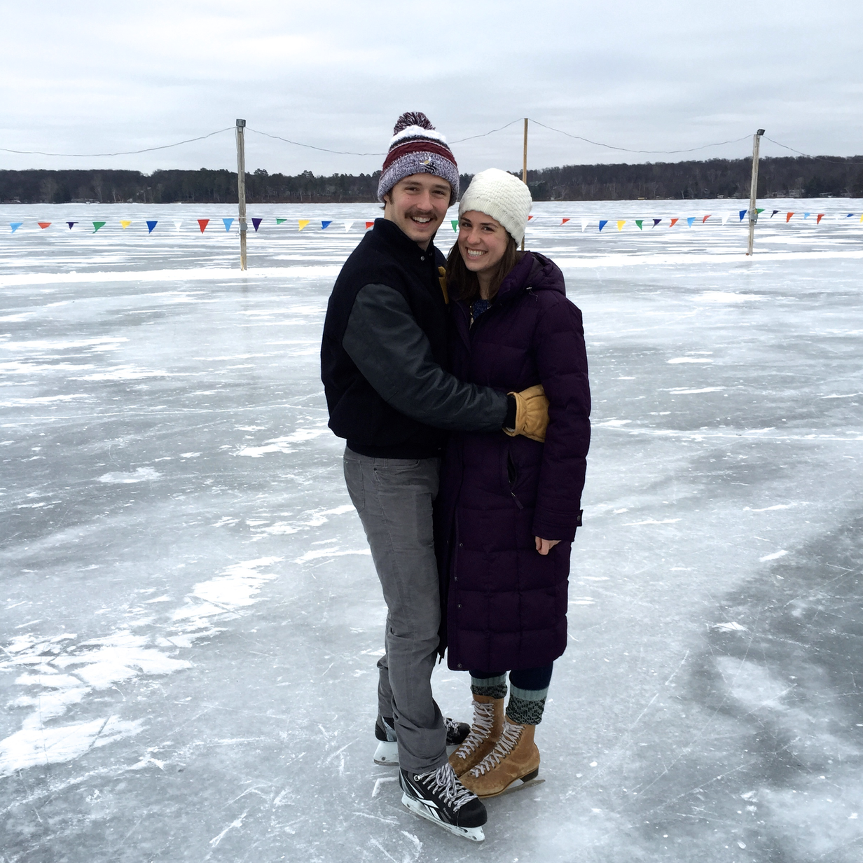 Ice skating in Minnesota - Katy was amazed that she could stand on a lake!