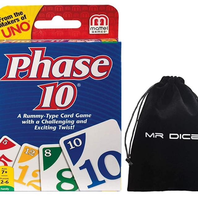 Phase 10 Card Game Bundle with Drawstring Bag