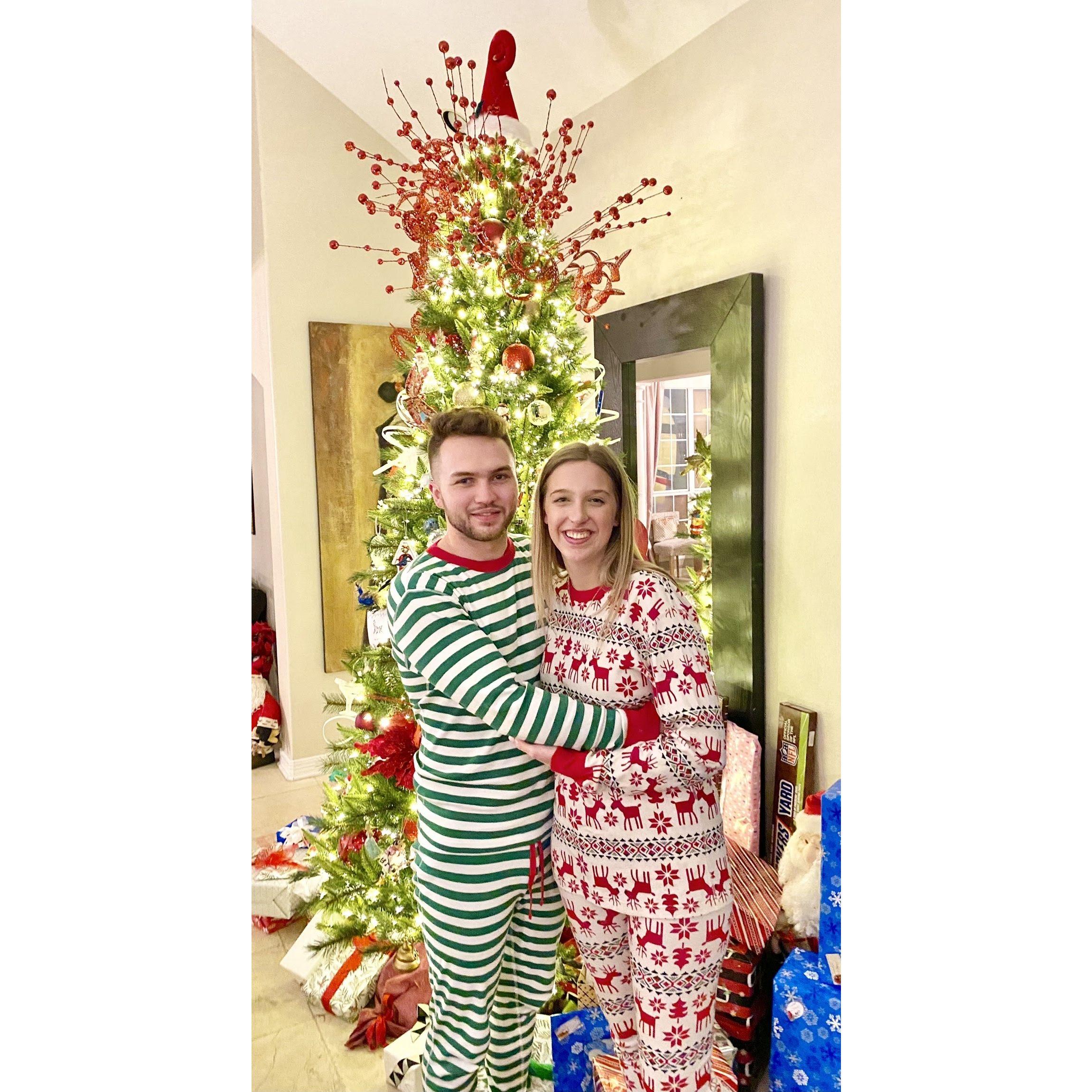 2021 Texas Christmas. My family is obsessed with matching pajamas. Spencer... not a fan!