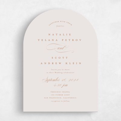 Light Greige, Beige Wedding Invitation - Marvis Classic